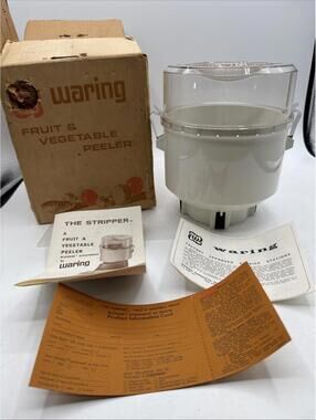 Vintage NOS 1973 Waring Blender Attachment Peeler Vegetables Futura Nova Chroma